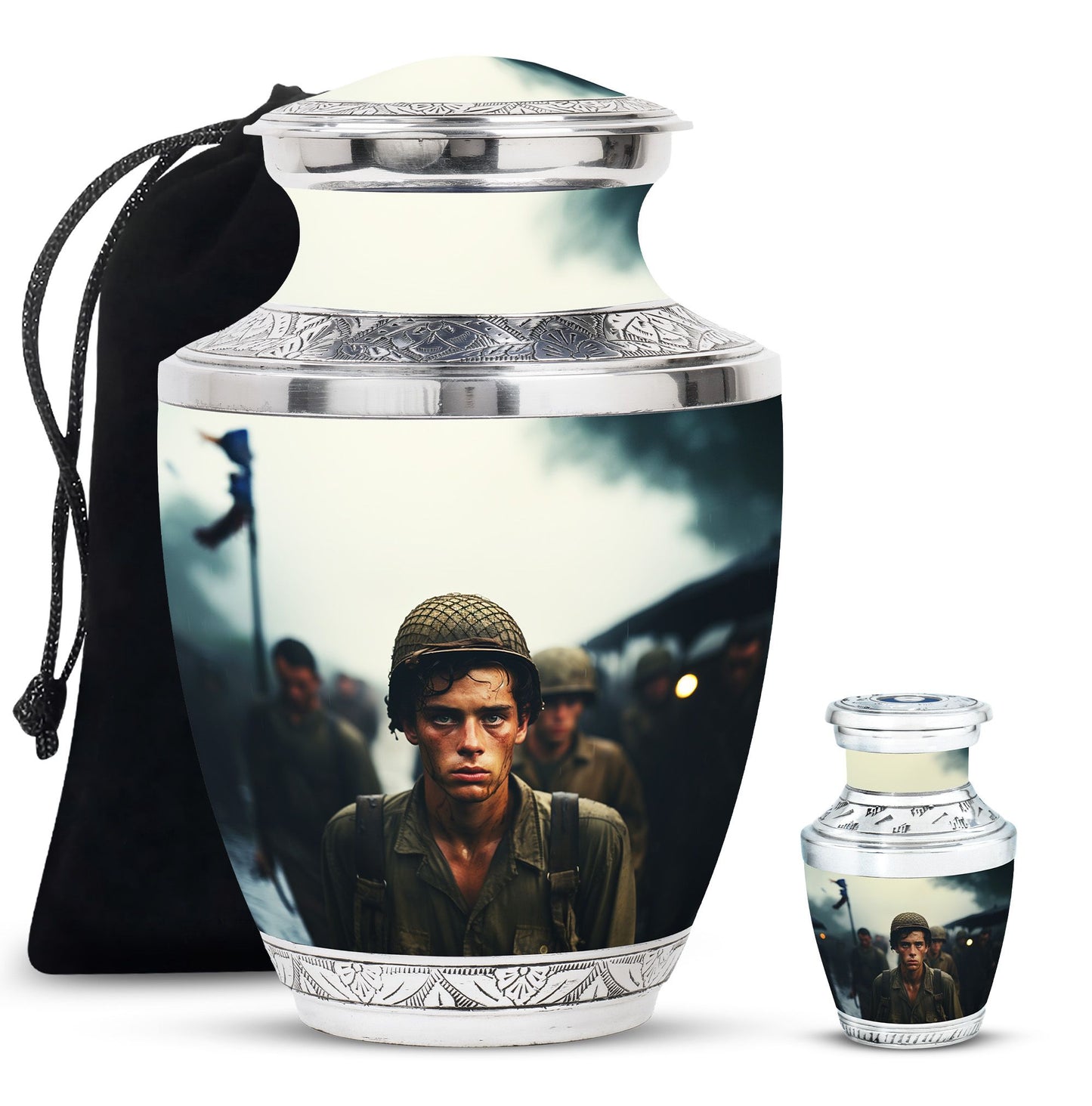 Personalized Military Cremation Urn for Adult - 10-inch, 200 cu in - Yatskia