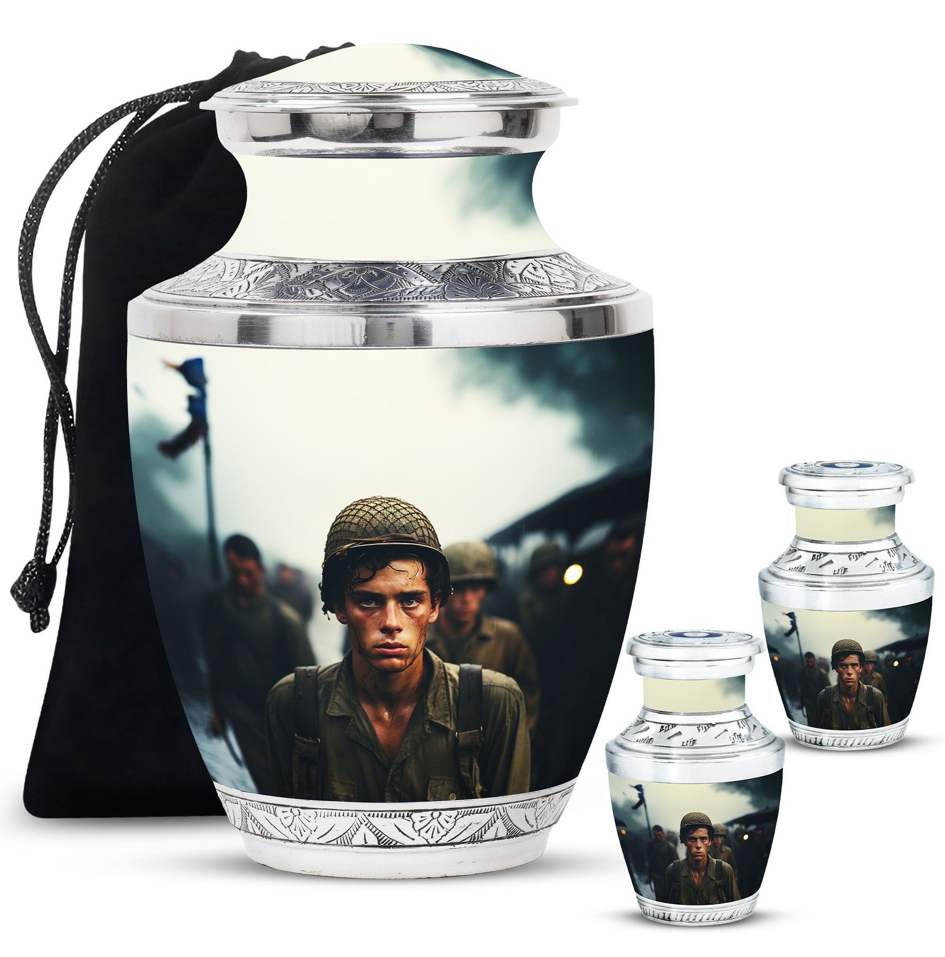 Soldier Urn Memorial For Adult Men & Women - Veteran Cremation Urn