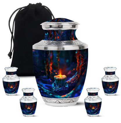 Personalized Fire Cremation Urn for Women - 10-inch, 200 cu in - Yatskia