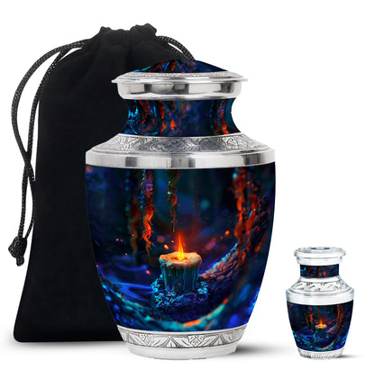 Personalized Fire Cremation Urn for Women - 10-inch, 200 cu in - Yatskia