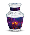 Neon City Memorial Urn For Females - Glowing Candles Cremation Urn