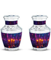Neon City Memorial Urn For Females - Glowing Candles Cremation Urn