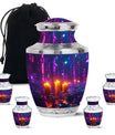 Neon City Memorial Urn For Females - Glowing Candles Cremation Urn