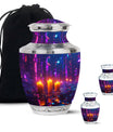 Neon City Memorial Urn For Females - Glowing Candles Cremation Urn