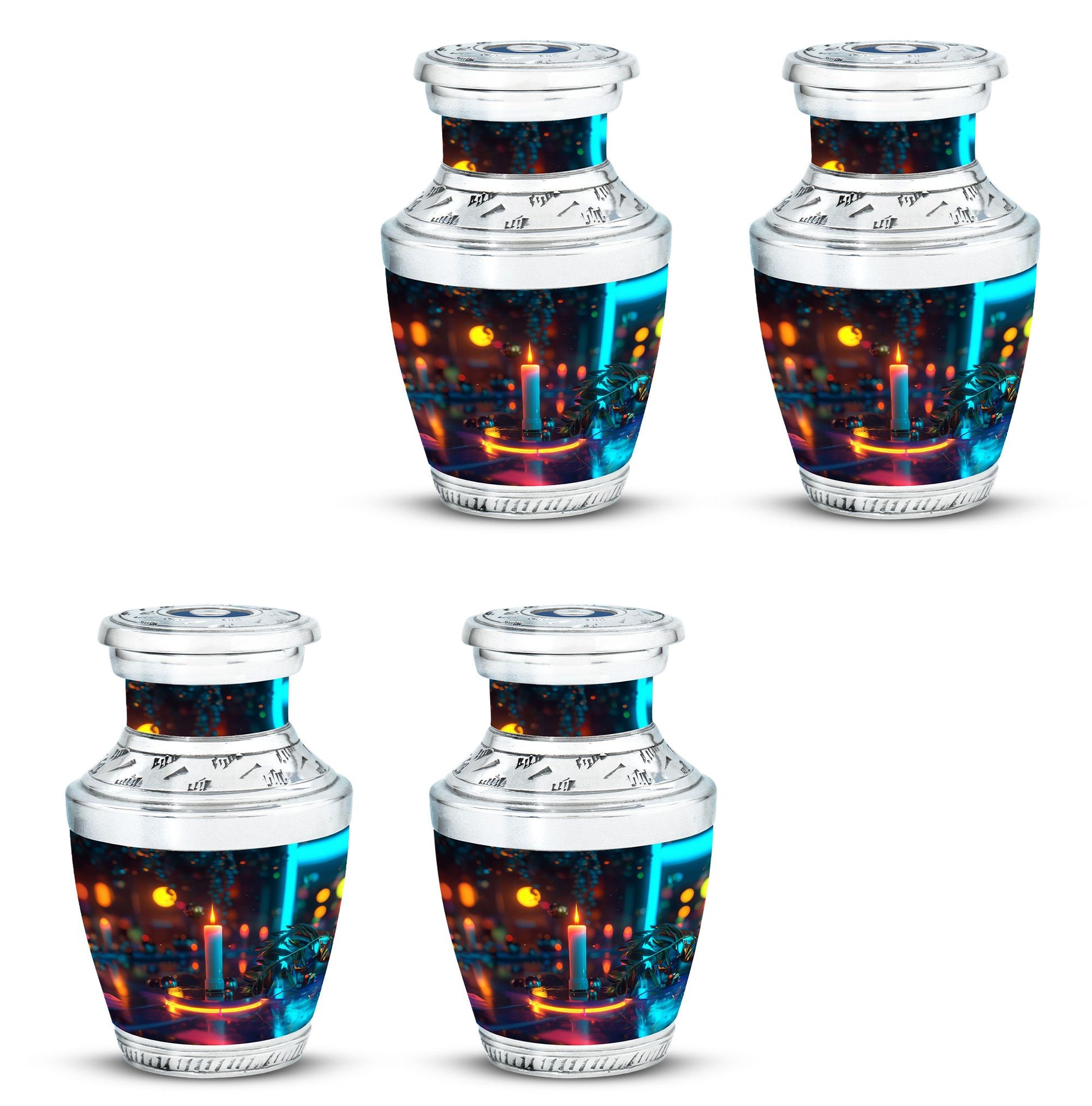 Glowing Candle Memorial Tribute Urn - Neon Urn For Male & Female