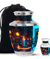 Glowing Candle Memorial Tribute Urn - Neon Urn For Male & Female