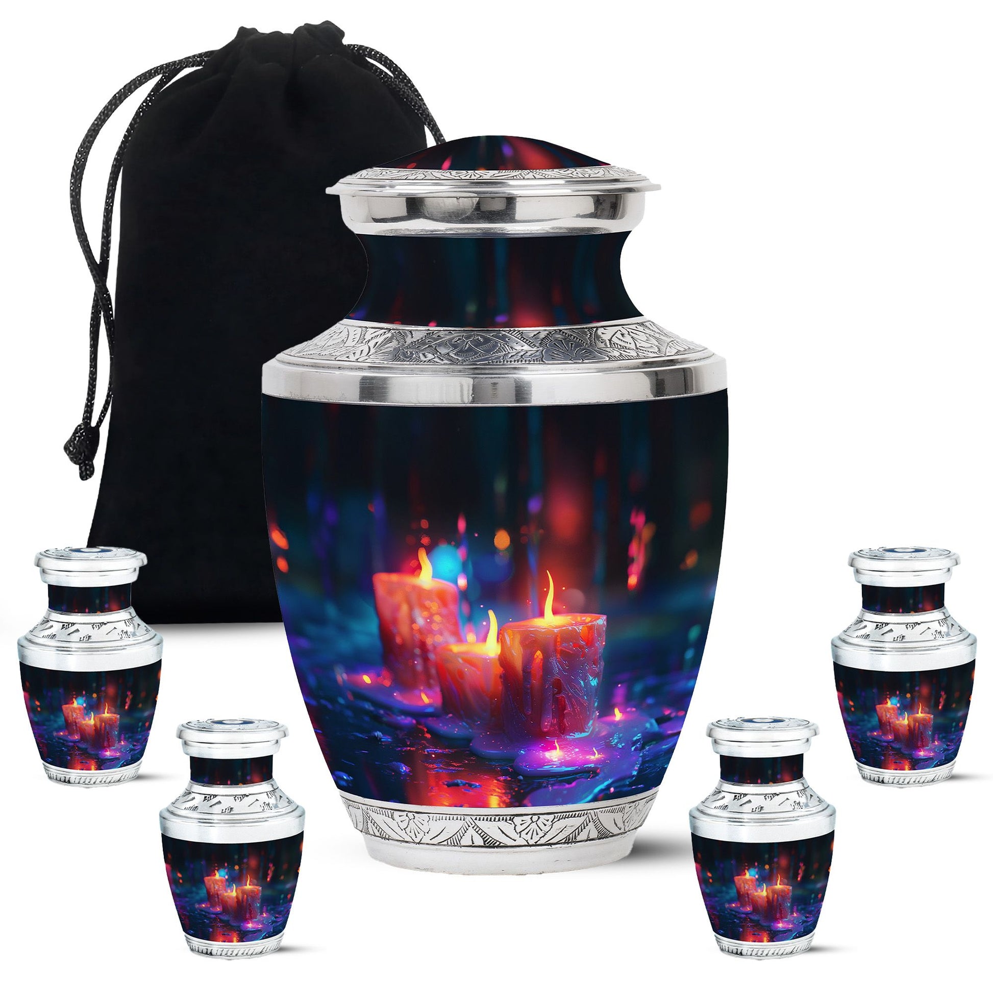 Neon Melting Candle Urn Tribute - Candle Funeral Cremation Urn For Ashes