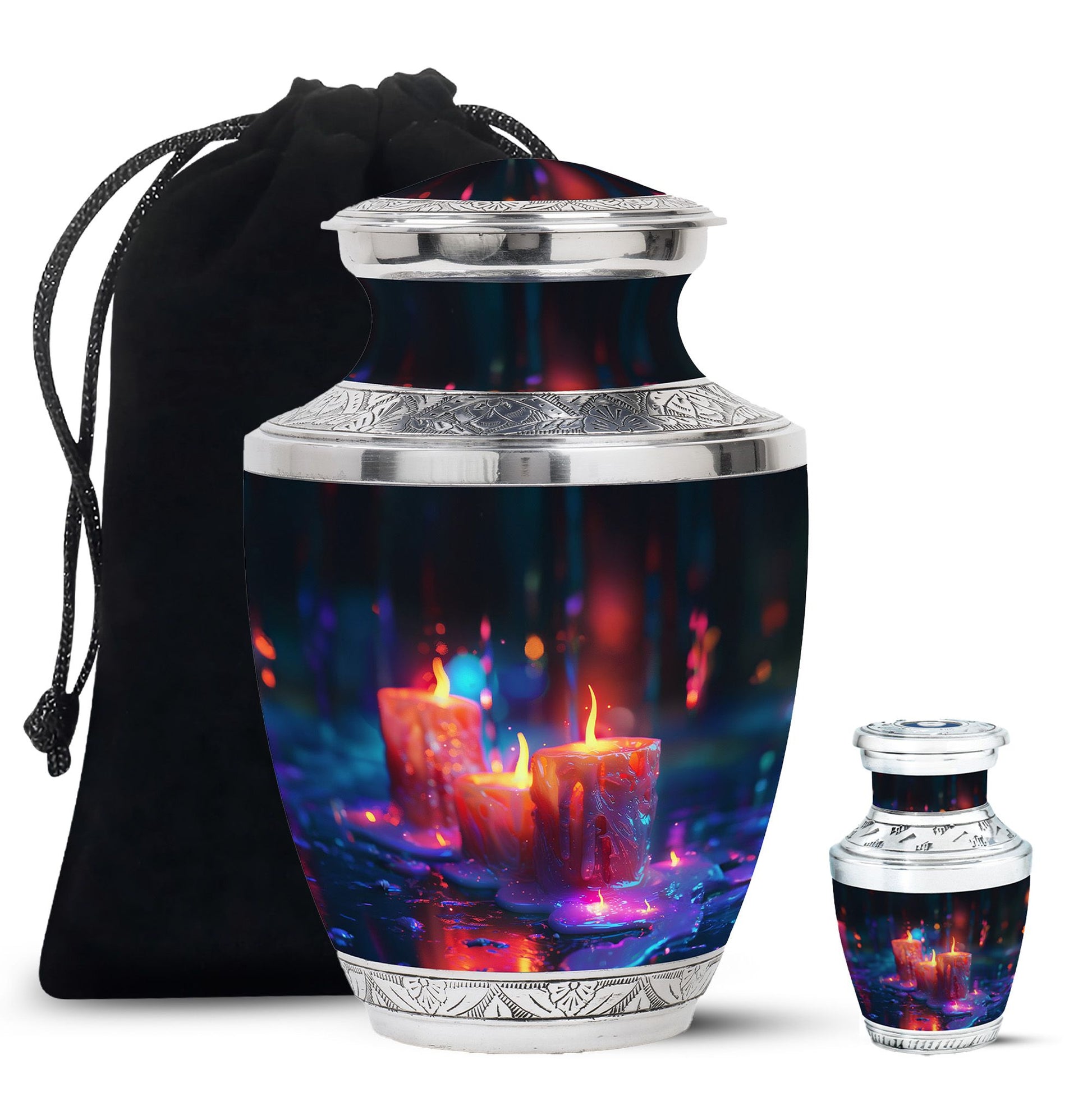 Neon Melting Candle Urn Tribute - Candle Funeral Cremation Urn For Ashes