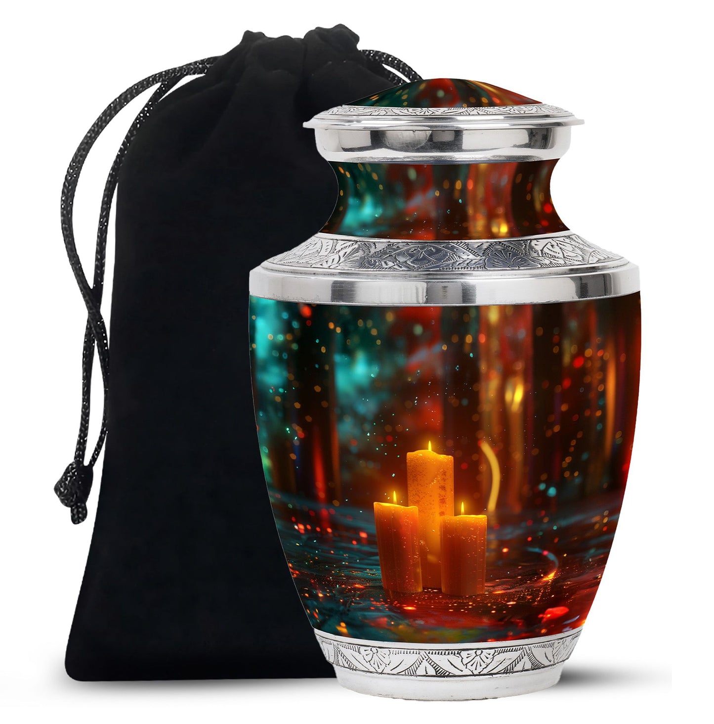 Personalized Candle Memorial Urn for Adult Male - 10-inch, 200 cu in - Yatskia