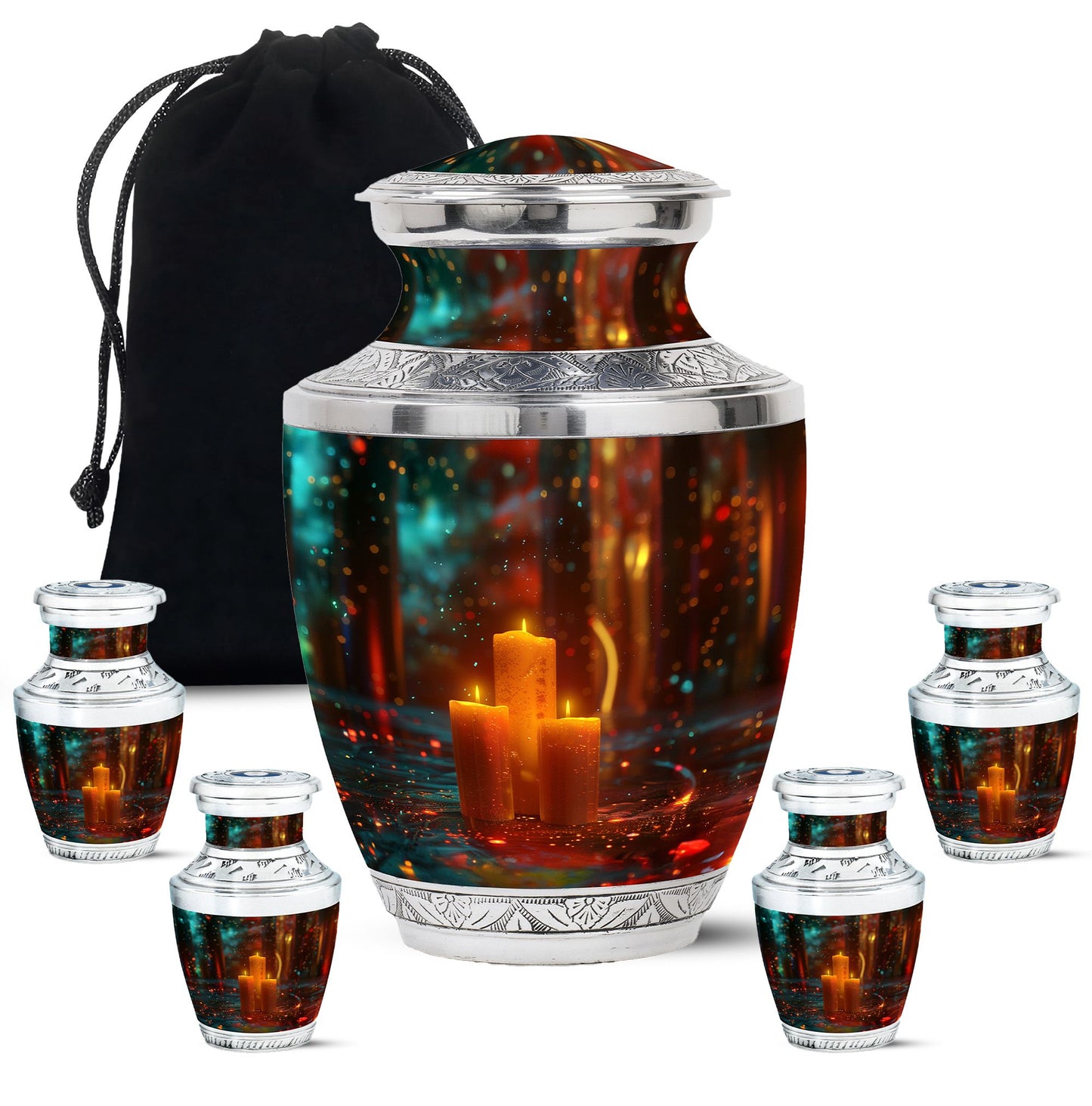 Personalized Candle Memorial Urn for Adult Male - 10-inch, 200 cu in - Yatskia
