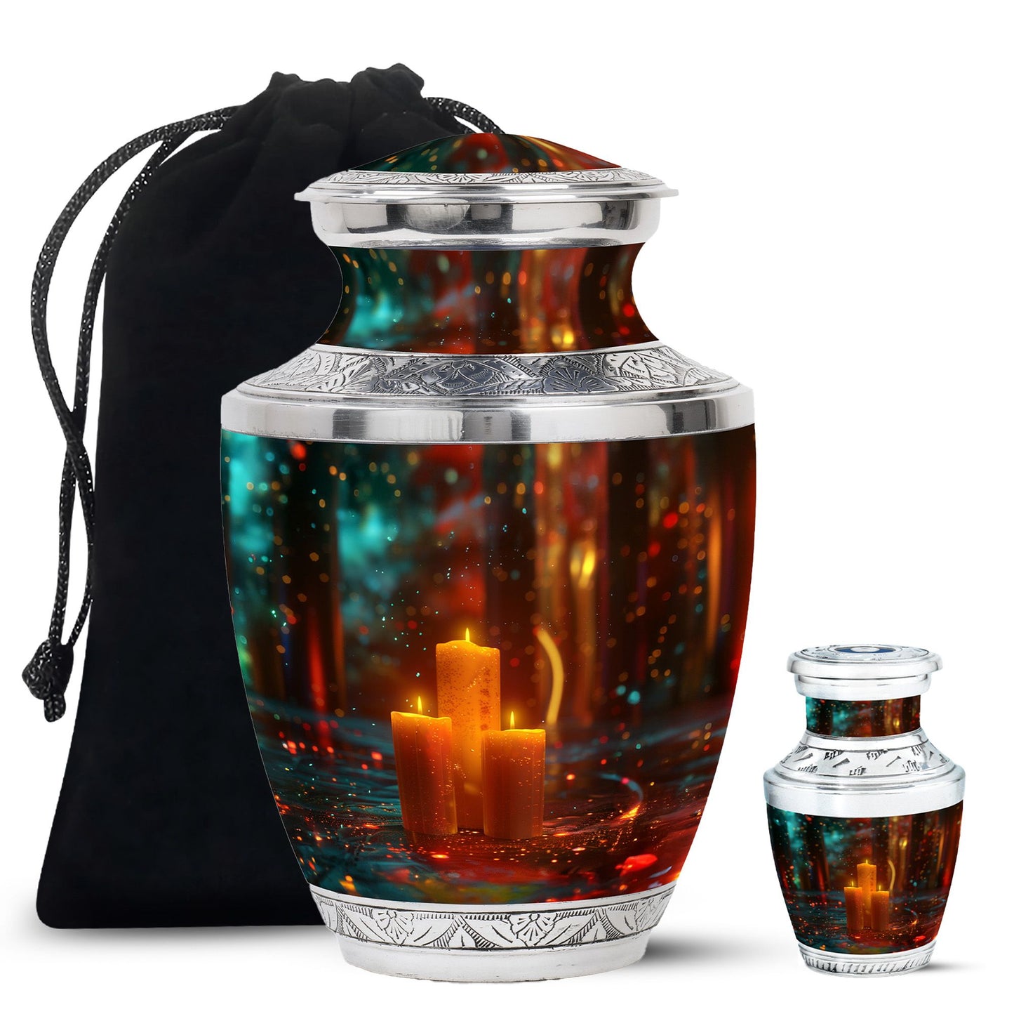 Personalized Candle Memorial Urn for Adult Male - 10-inch, 200 cu in - Yatskia