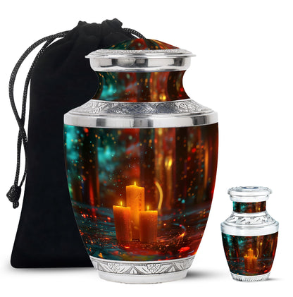 Personalized Candle Memorial Urn for Adult Male - 10-inch, 200 cu in - Yatskia