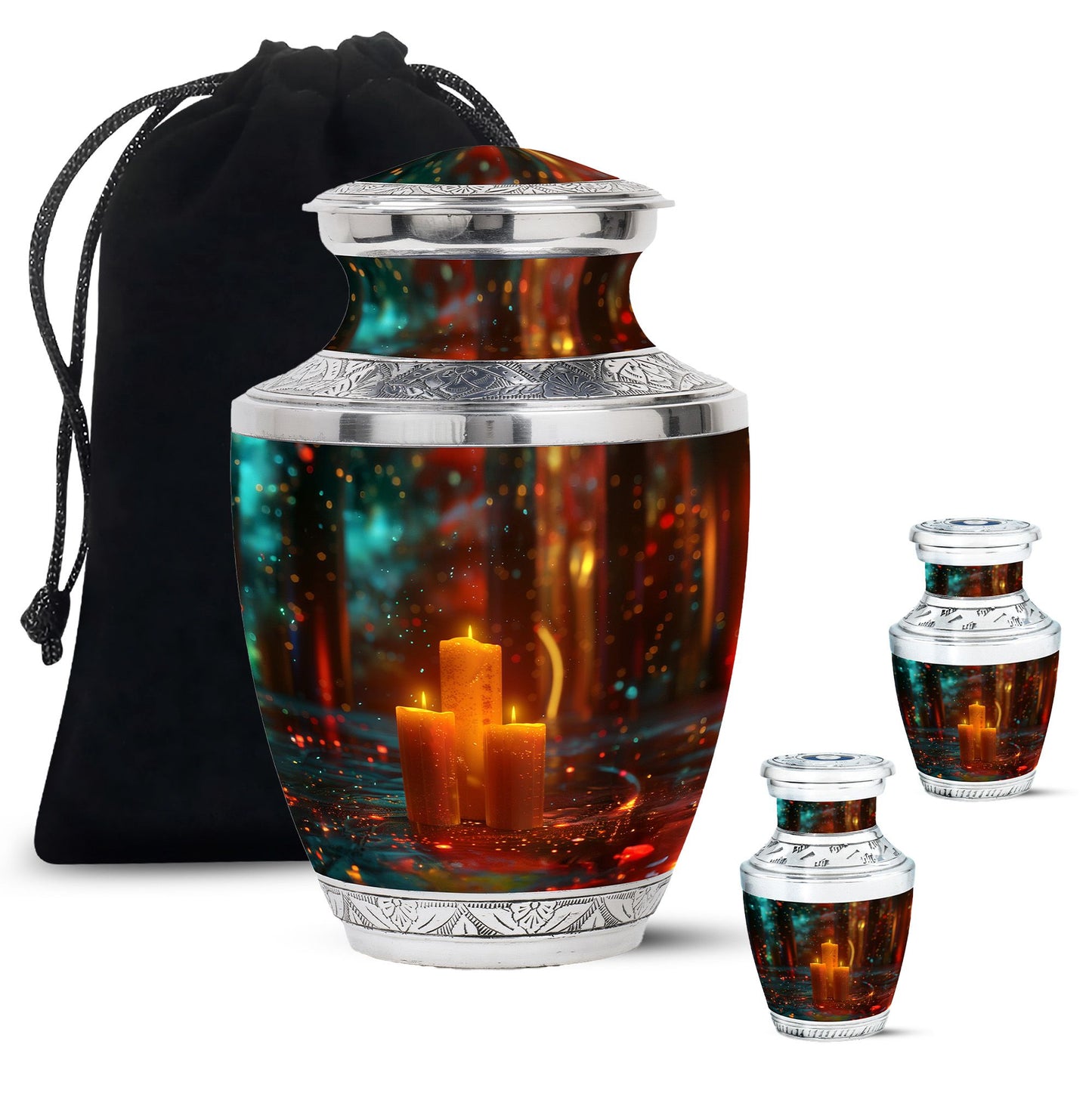 Personalized Candle Memorial Urn for Adult Male - 10-inch, 200 cu in - Yatskia