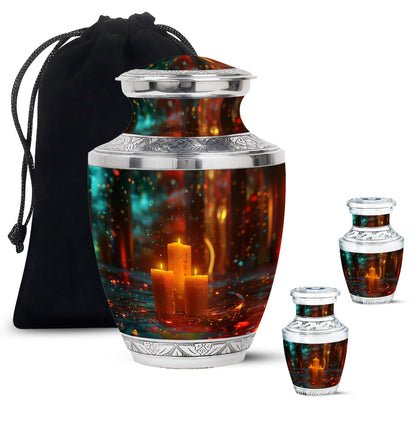 Personalized Candle Memorial Urn for Adult Male - 10-inch, 200 cu in - Yatskia