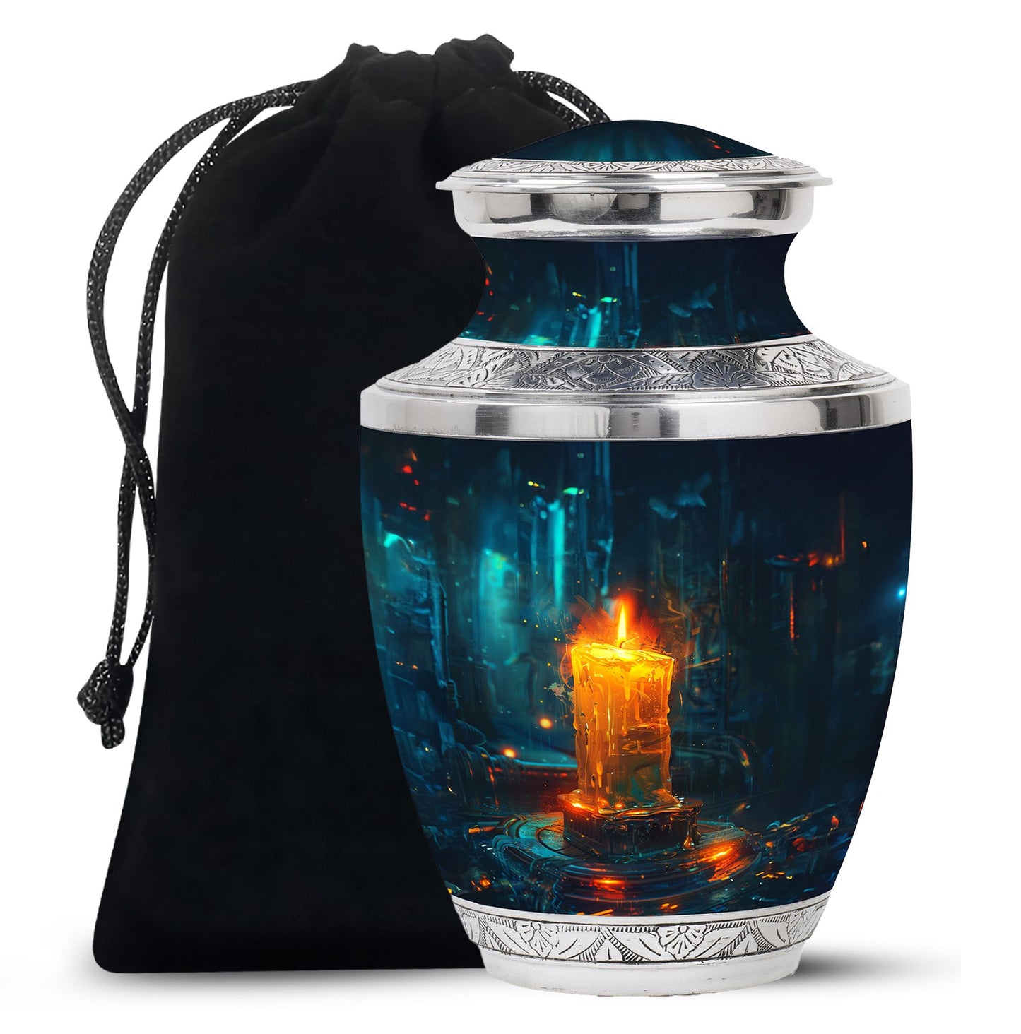 Personalized Candle Cremation Urn for Human Ashes - 10-inch, 200 cu in - Yatskia