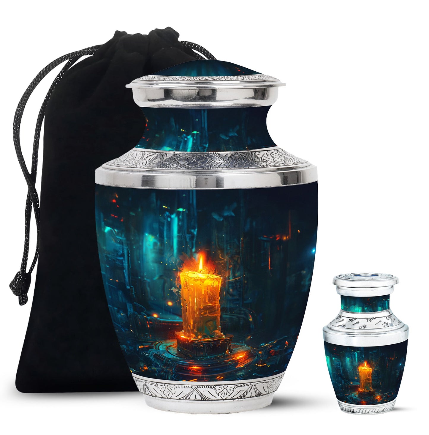 Personalized Candle Cremation Urn for Human Ashes - 10-inch, 200 cu in - Yatskia