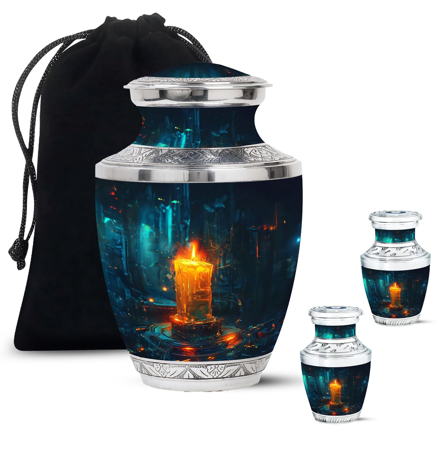 Personalized Candle Cremation Urn for Human Ashes - 10-inch, 200 cu in - Yatskia