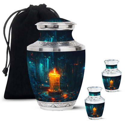 Personalized Candle Cremation Urn for Human Ashes - 10-inch, 200 cu in - Yatskia