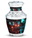 Neon Rainfall Memorial Urn - Candle Themed Cremation Urn For Ashes