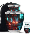 Neon Rainfall Memorial Urn - Candle Themed Cremation Urn For Ashes