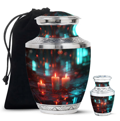 Personalized Candle Cremation Urn for Human Ashes - 10-inch, 200 cu in - Yatskia