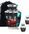 Neon Rainfall Memorial Urn - Candle Themed Cremation Urn For Ashes