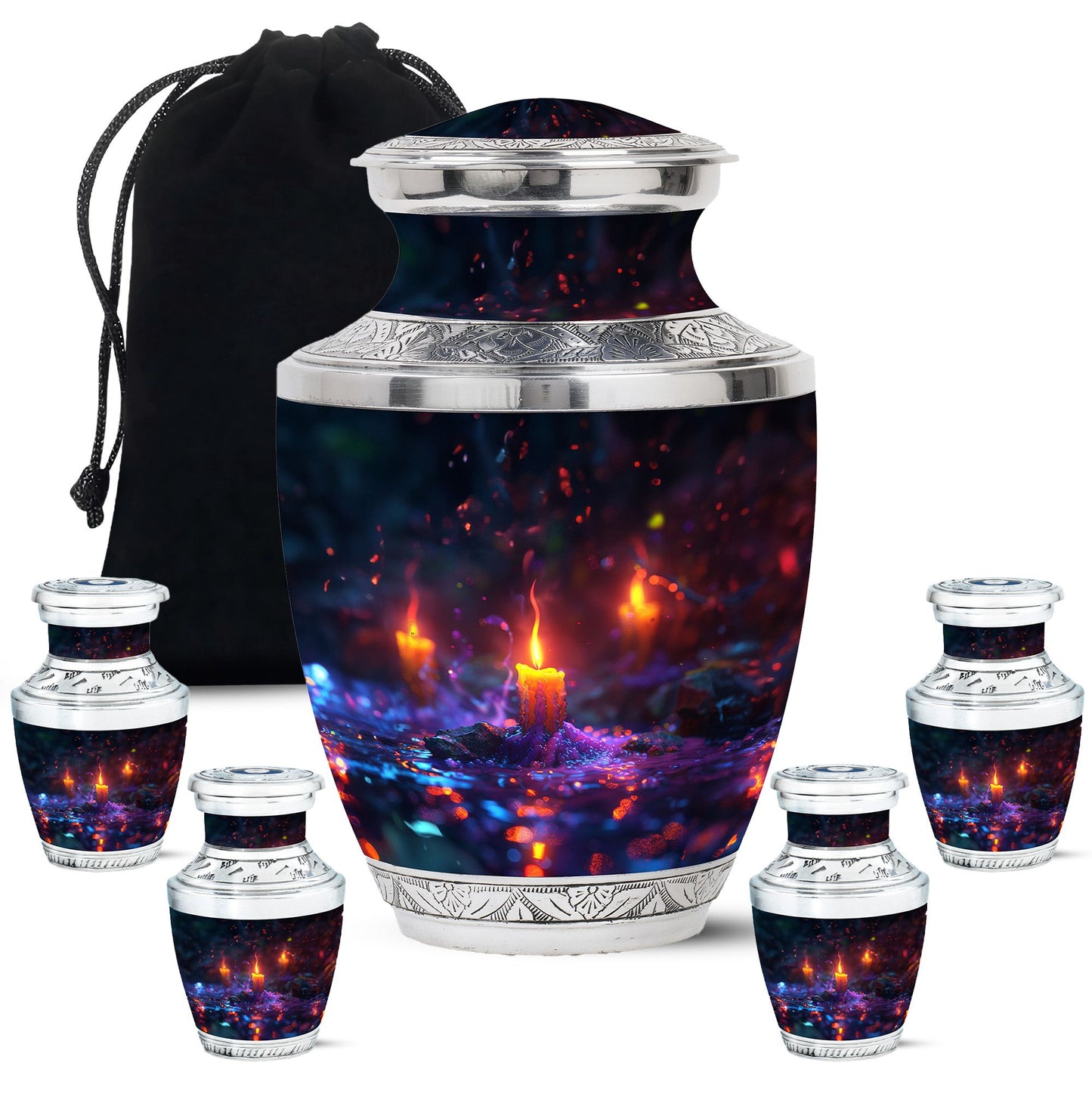 Personalized Candle Memorial Urn for Human Ashes - 10-inch, 200 cu in - Yatskia