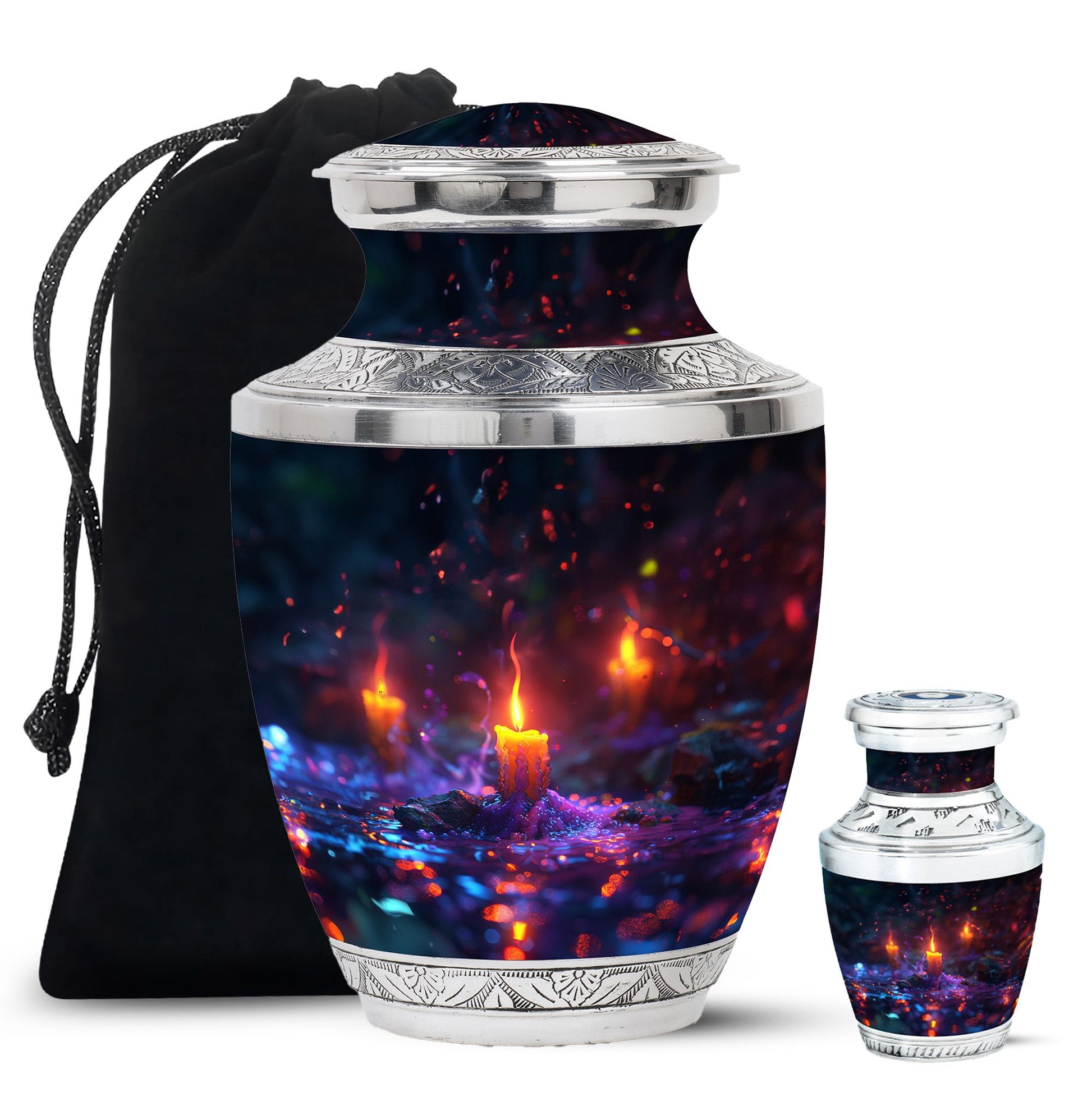 Mystically Glowing Candle Urns - Large Memorial Urns For Ashes