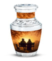 Old Couple On A Bench - Couple Urn For Memorial Ashes Cremation
