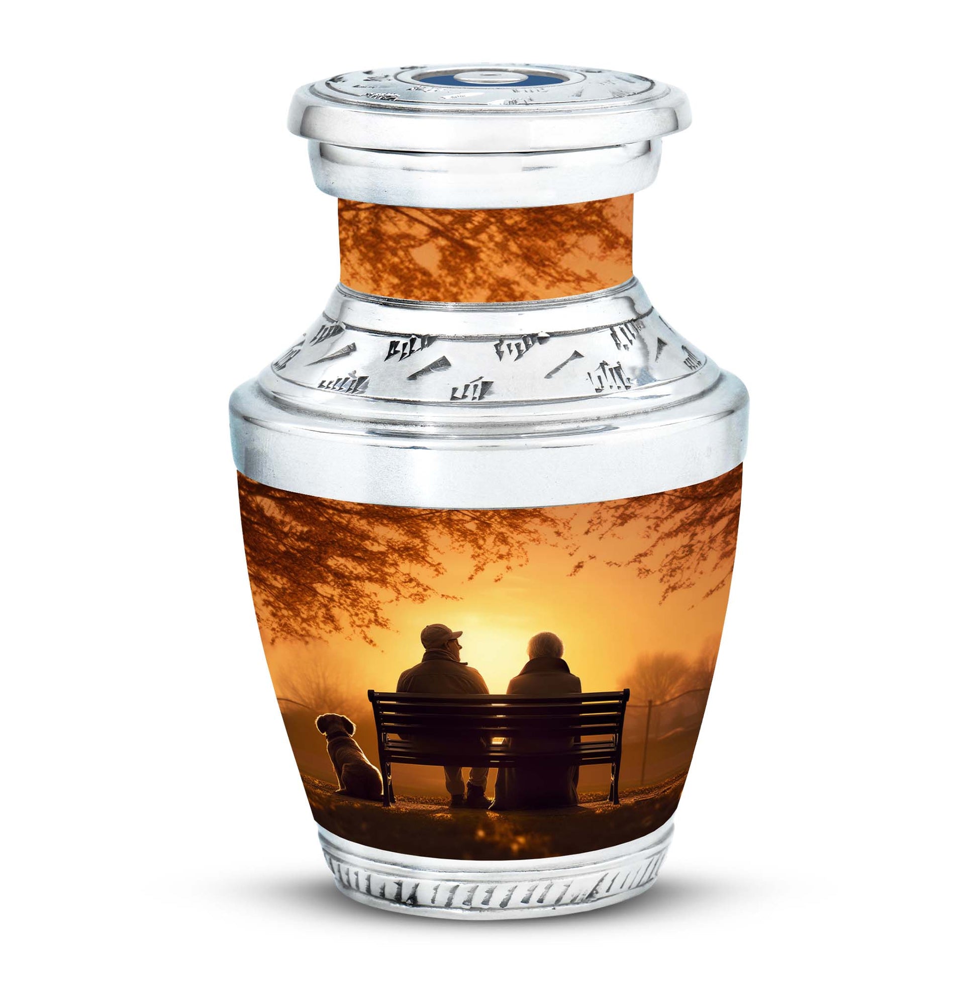 Old Couple On A Bench - Couple Urn For Memorial Ashes Cremation