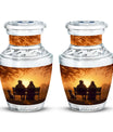 Old Couple On A Bench - Couple Urn For Memorial Ashes Cremation