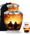 Old Couple On A Bench - Couple Urn For Memorial Ashes Cremation