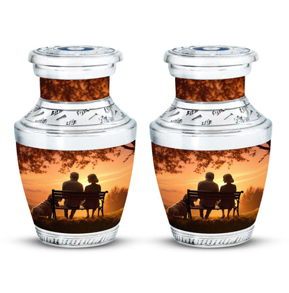 Personalized Couple Memorial Urn for Human Ashes - 10-inch, 200 cu in - Yatskia