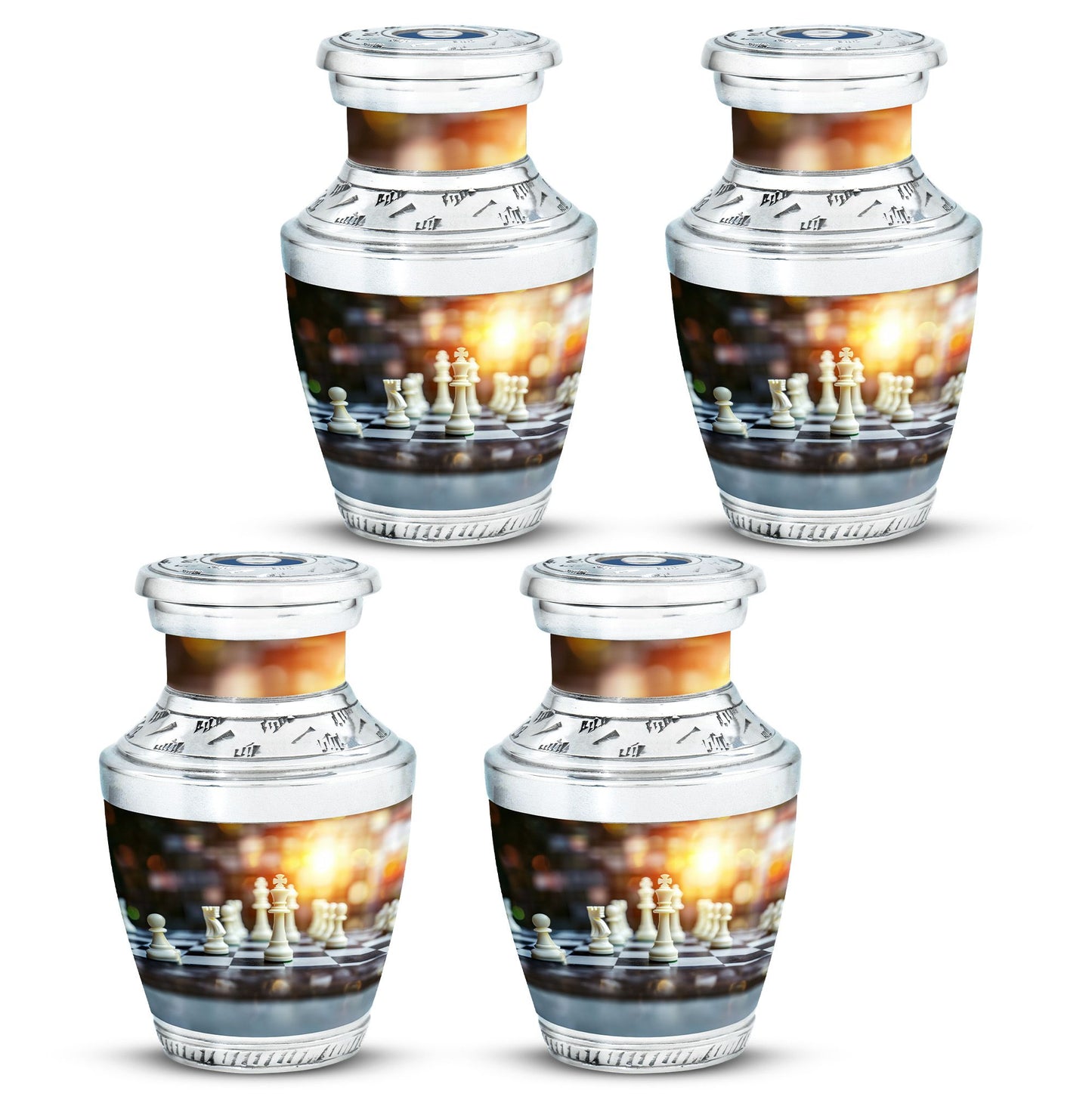 Personalized Chess Cremation Urn for Women - 10-inch, 200 cu in - Yatskia