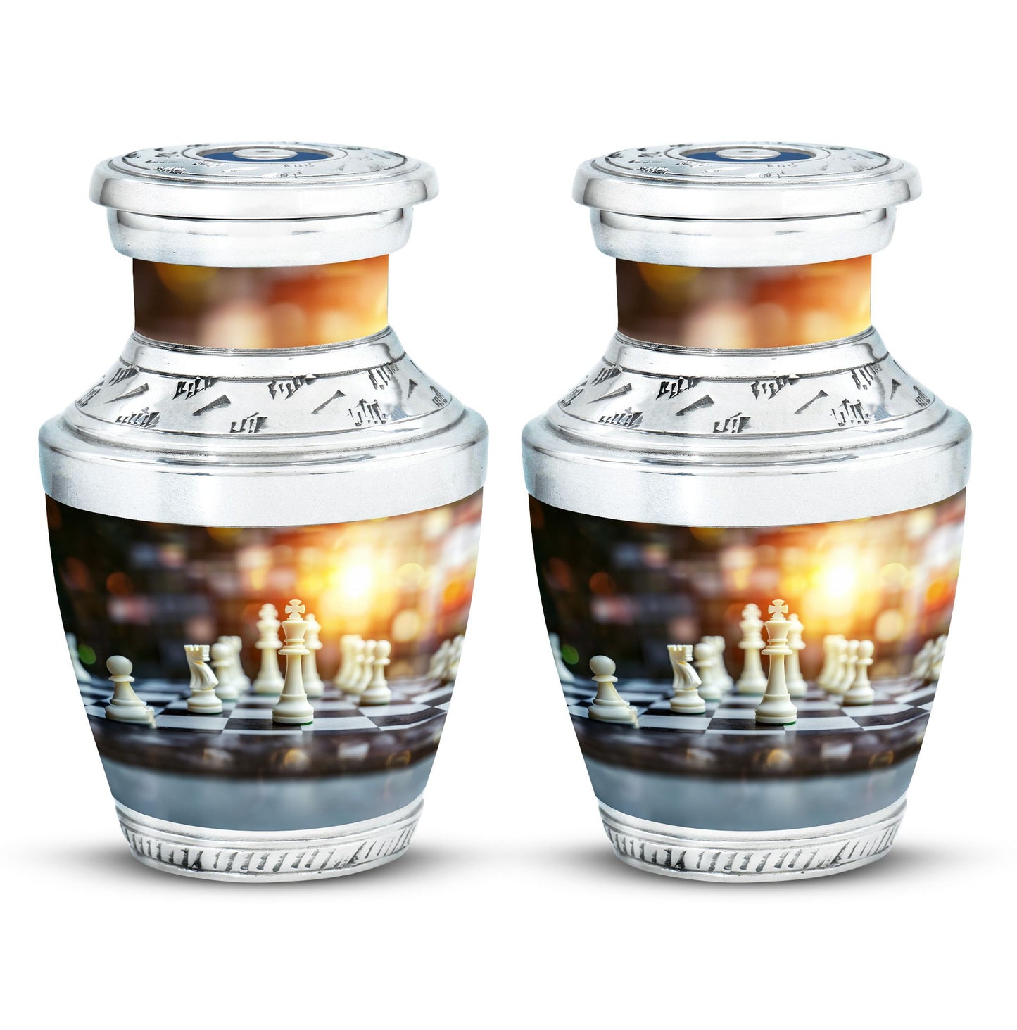 Personalized Chess Cremation Urn for Women - 10-inch, 200 cu in - Yatskia