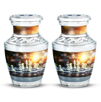 Personalized Chess Cremation Urn for Women - 10-inch, 200 cu in - Yatskia
