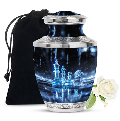 Personalized Chess Cremation Urn for Human Ashes - 10-inch, 200 cu in - Yatskia