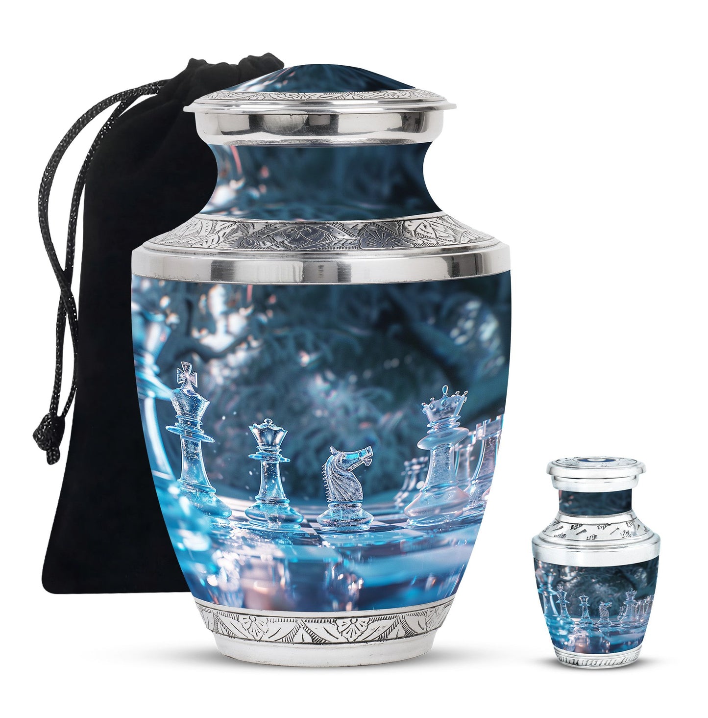 Personalized Chess Memorial Urn for Human Ashes - 10-inch, 200 cu in - Yatskia
