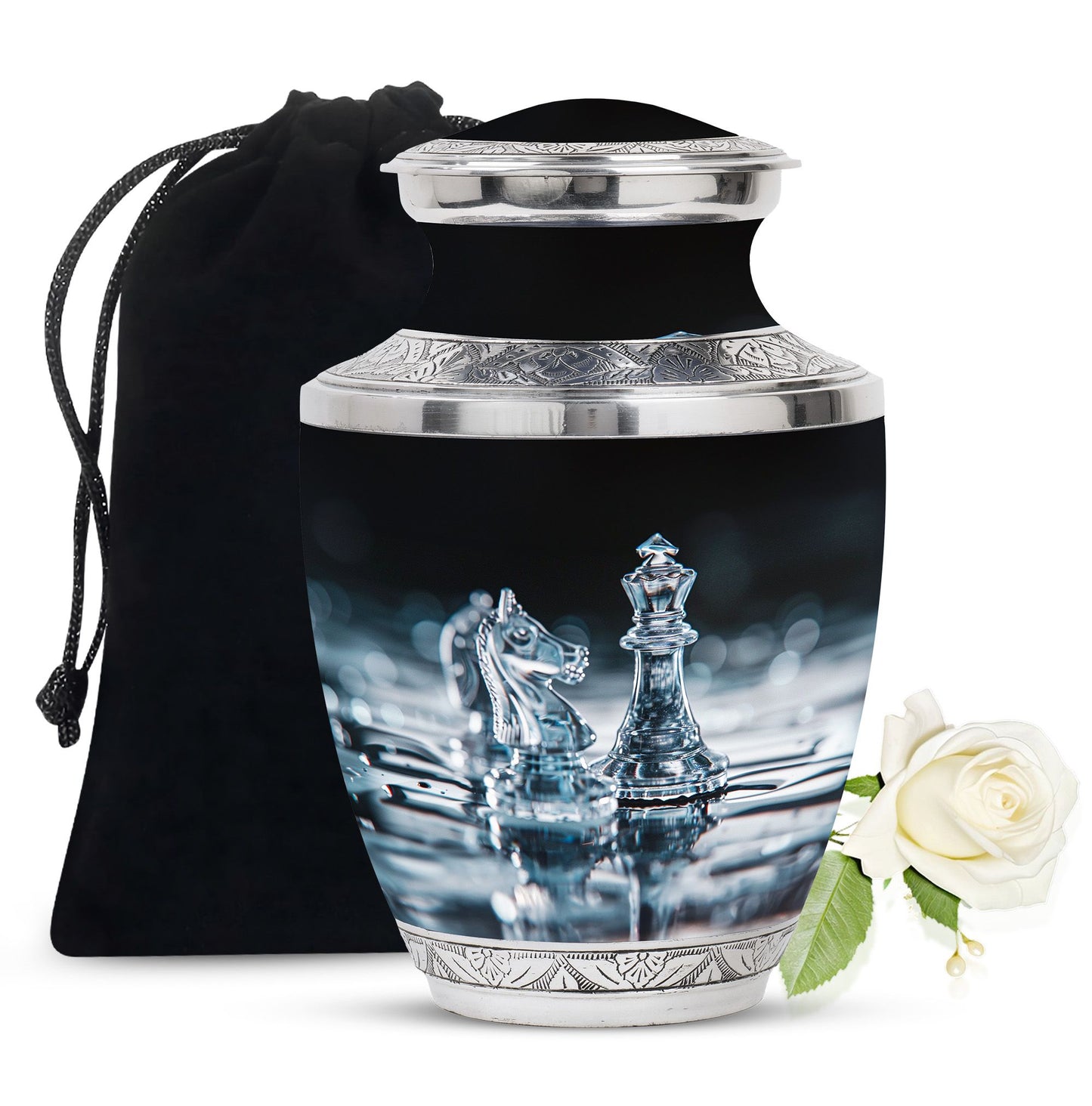 Personalized Chess Keepsake Urn for Human Ashes - 3-inch, 200 cu in - Yatskia