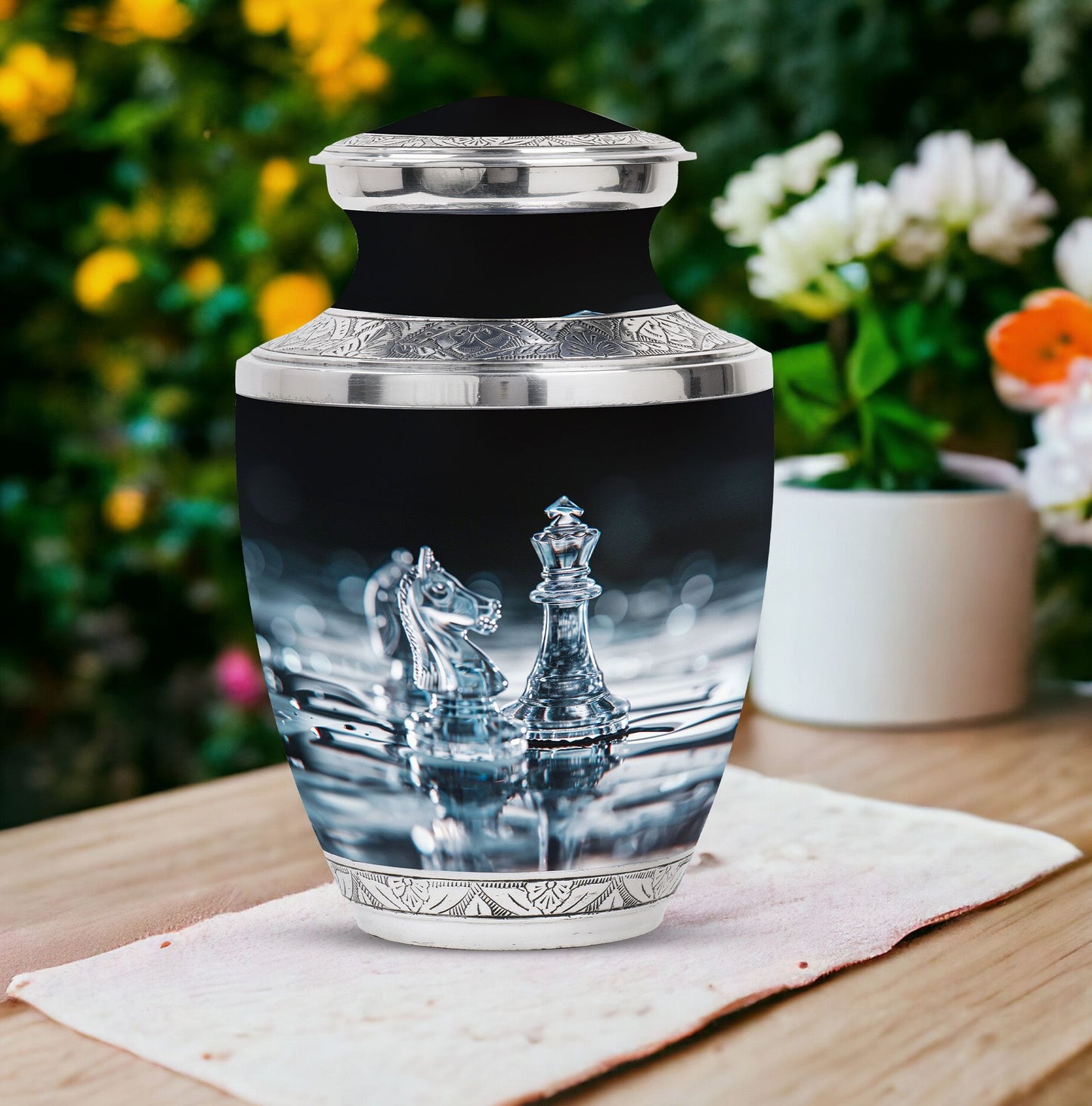 Personalized Chess Keepsake Urn for Human Ashes - 3-inch, 200 cu in - Yatskia