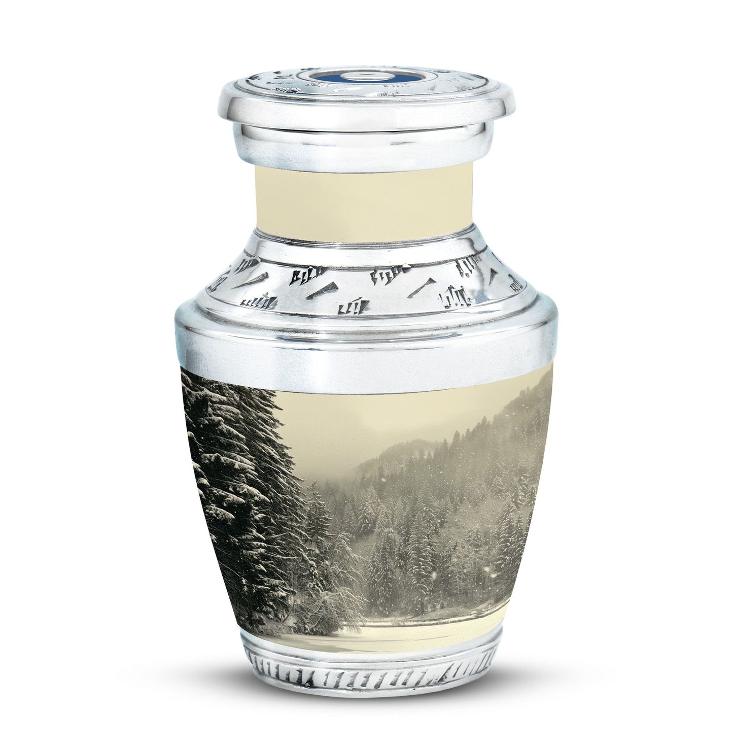 Personalized Winter Memorial Urn for Human Ashes - 10-inch, 200 cu in - Yatskia