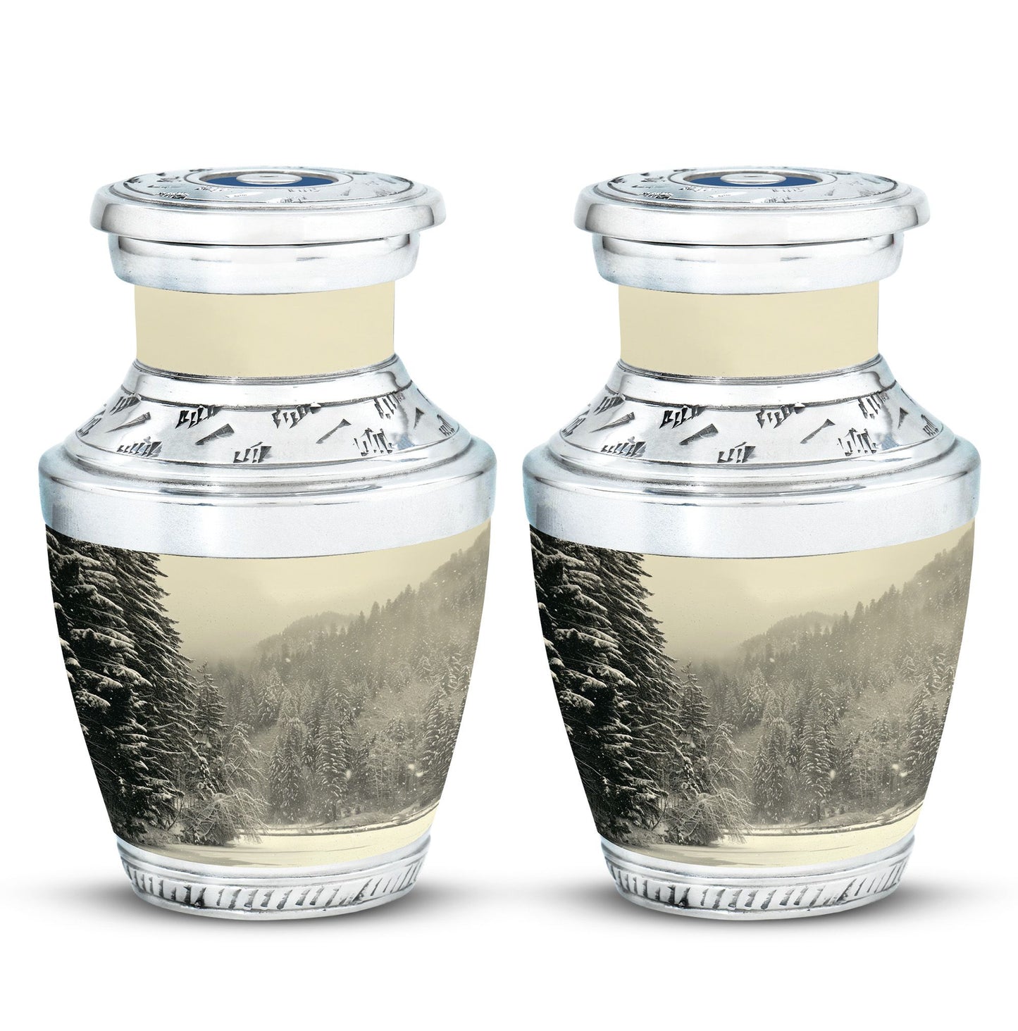 Personalized Winter Memorial Urn for Human Ashes - 10-inch, 200 cu in - Yatskia