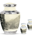 Snowflakes Urn For Ashes Female Memorial, Funeral Shape Urn