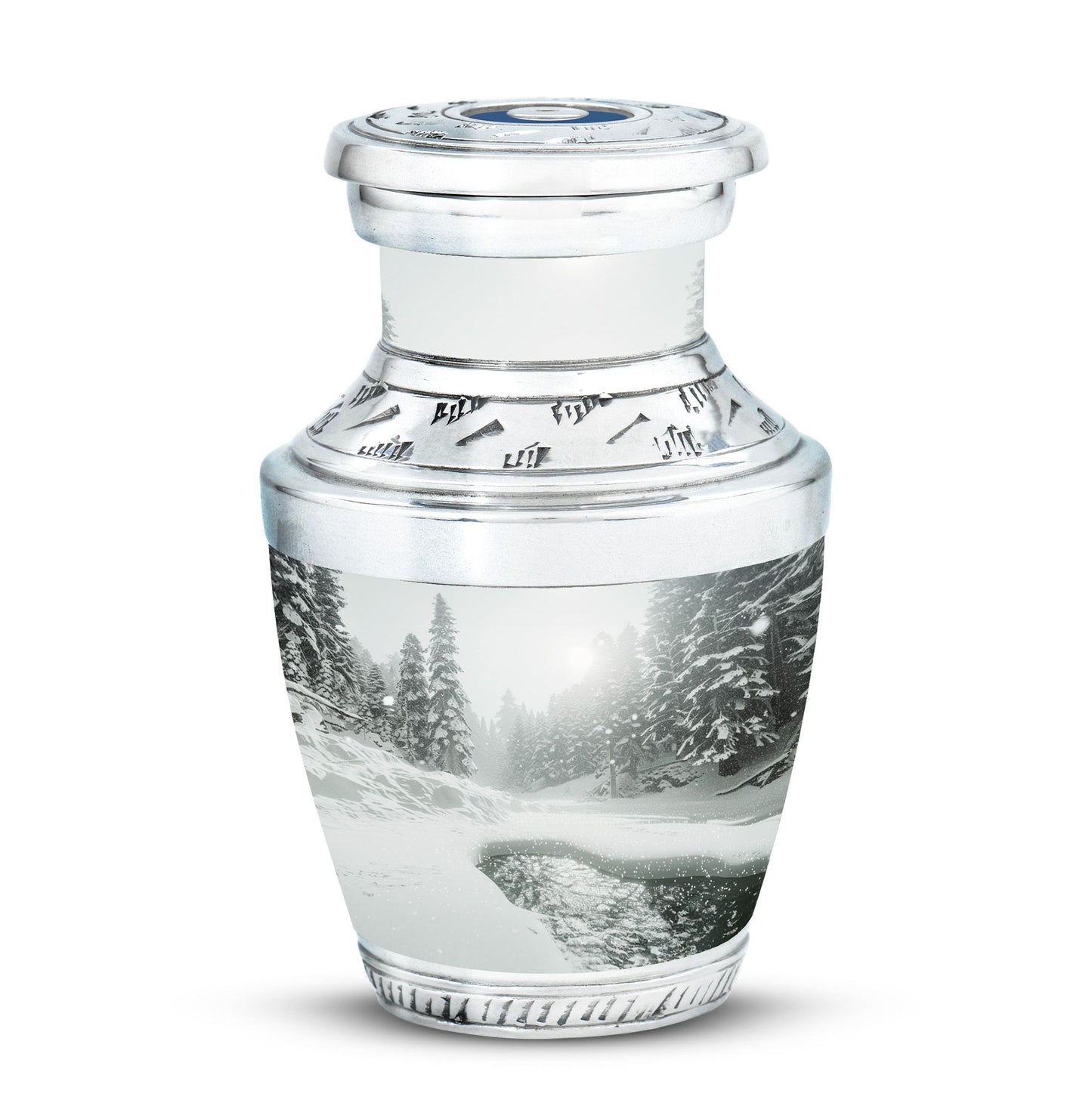 Personalized Winter Cremation Urn for Human Ashes - 10-inch, 200 cu in - Yatskia