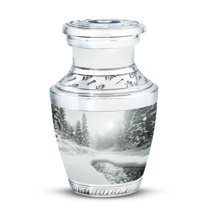 Personalized Winter Cremation Urn for Human Ashes - 10-inch, 200 cu in - Yatskia