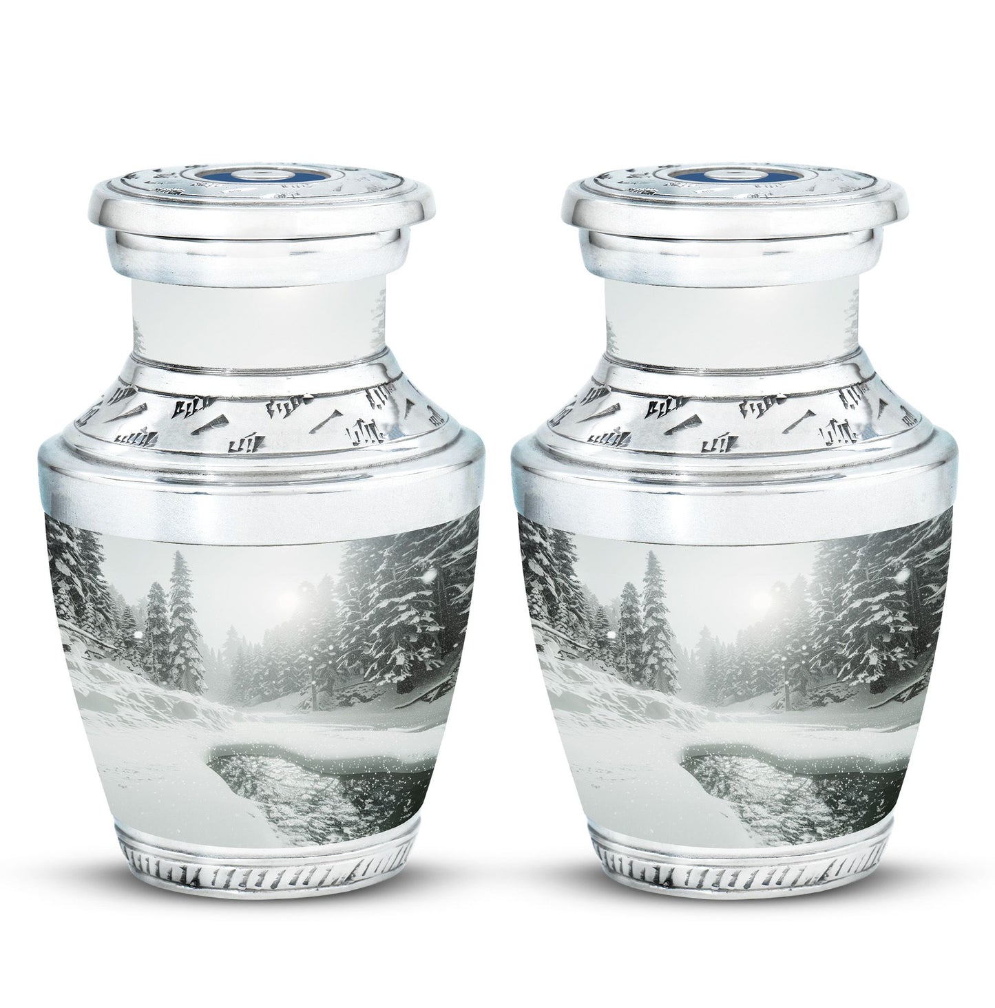 Personalized Winter Cremation Urn for Human Ashes - 10-inch, 200 cu in - Yatskia