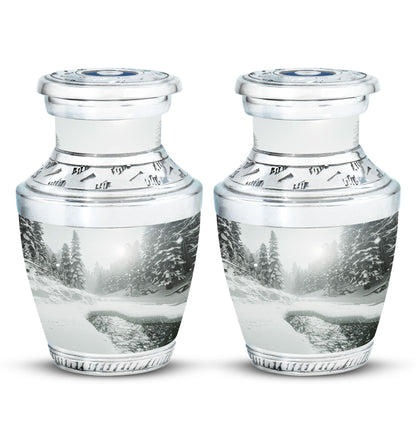 Personalized Winter Cremation Urn for Human Ashes - 10-inch, 200 cu in - Yatskia