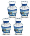 Snowflakes Small Urn Large Memorial, Funeral Urn For Ashes