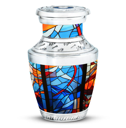 Glass Stained Glass Keepsake Urn for Human Ashes - 3-inch, 200 cu in - Yatskia