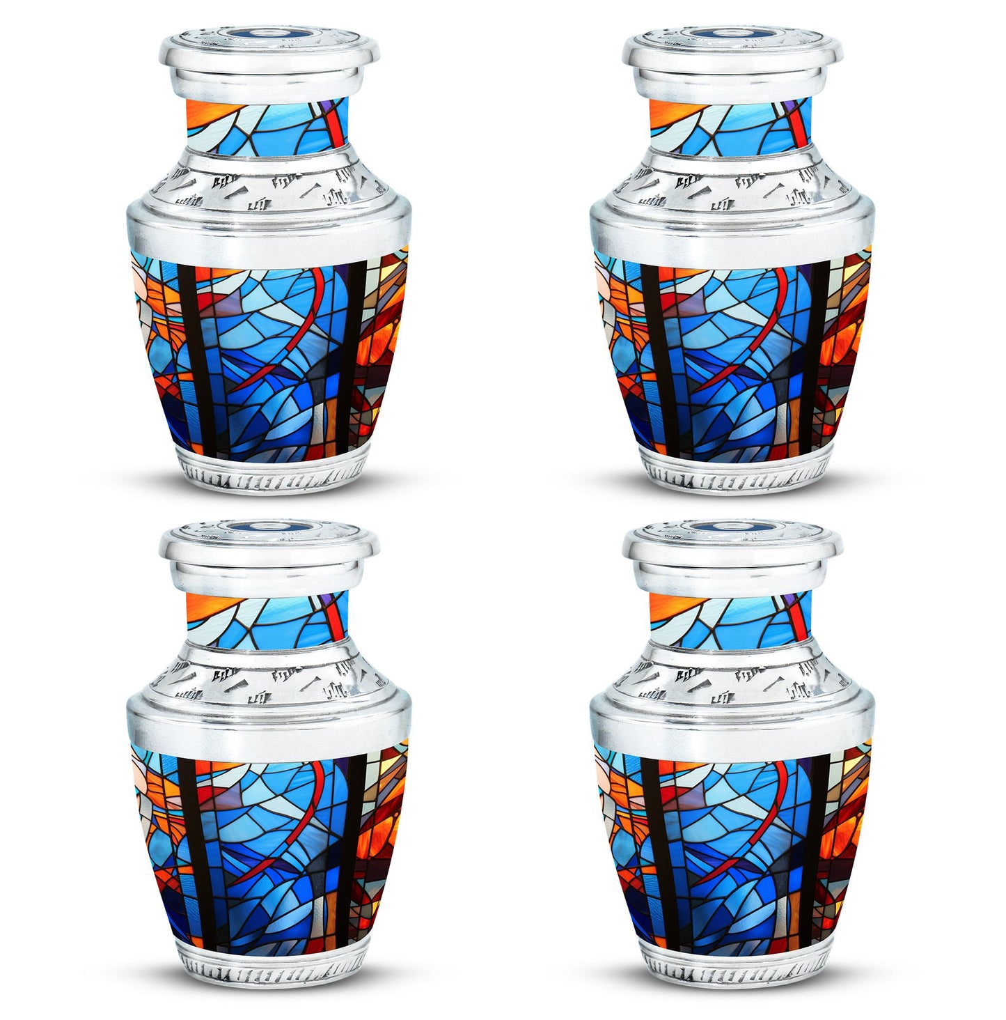 Glass Stained Glass Keepsake Urn for Human Ashes - 3-inch, 200 cu in - Yatskia